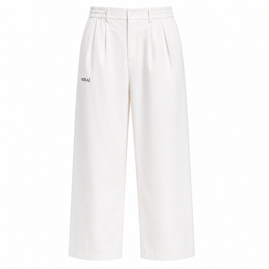 Straight Crease Pants - White